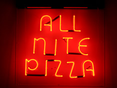all nite pizza neon hire sign