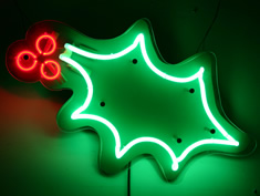christmas holly neon sign