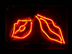 red lips neon sign