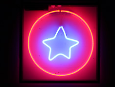 star in circle neon sign for hire