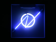 blue neon symbol