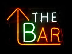 The Bar sign to hire